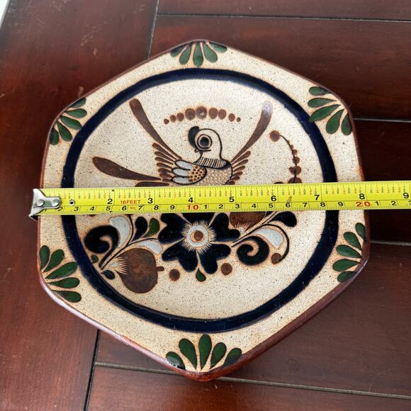 Tonala Mexican Folk Art Hand-painted Ceramic Pottery Glazed Wall Hanging Decor - Picture 5 of 7